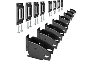 MorScan 8 Pack E-Track Wood Beam End Socket with Tie Down Slots, Black Shelf Brackets for 2x4 & 2x6 Wood Beam Custom Storage in Box Truck, Enclosed Trailer, Garage, Warehouse, Workshop