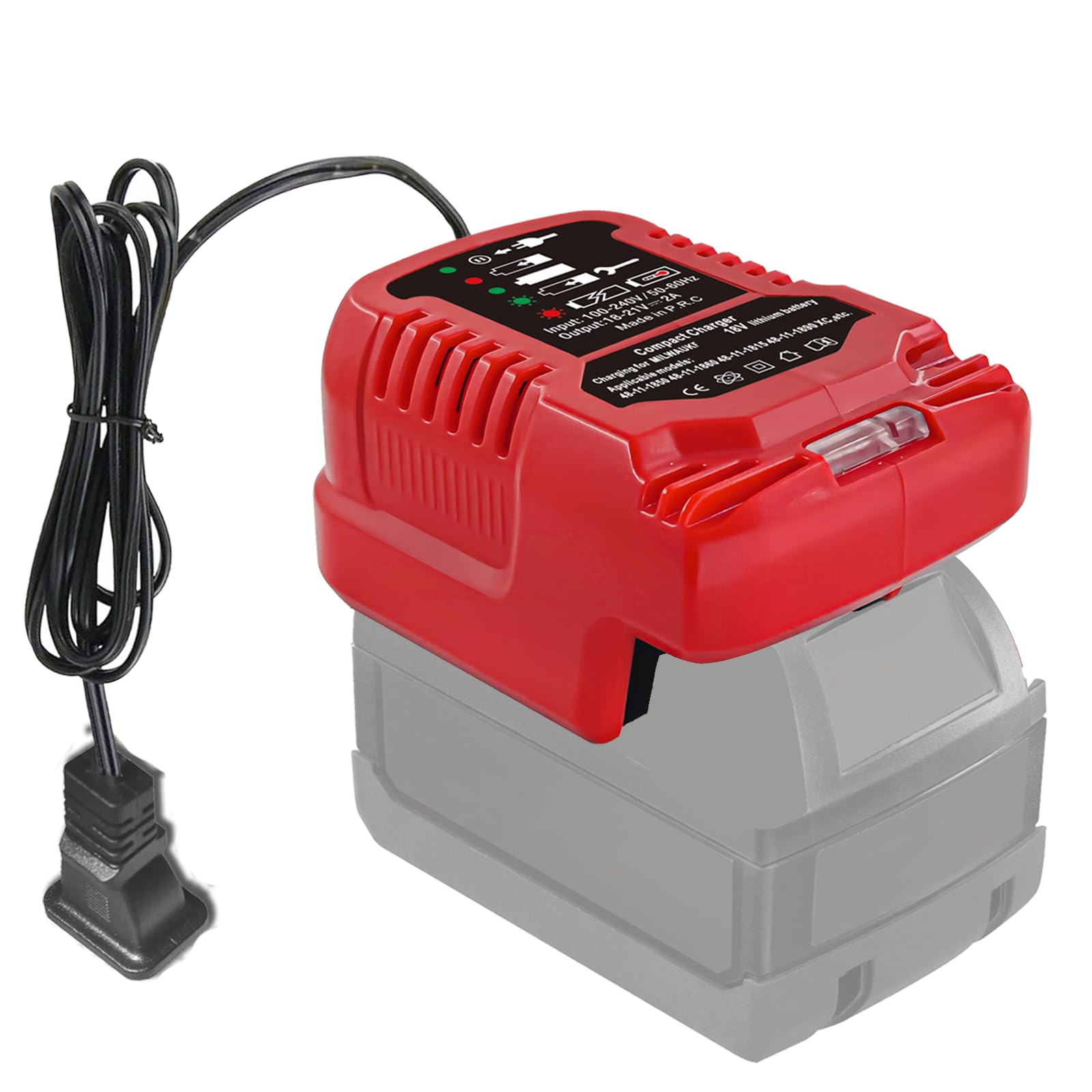Photo 1 of Replace Mini Charger for Milwaukee M18 18V Battery, 1/4 Size of Original, for 48-11-1850 48-11-1840 48-11-1815 48-11-1828 (Only for 18V Battery)