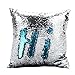 Fengheshun Pillowcase Reversible Sequin Pillow Covers That Changes Color,Throw Pillow Cases for Children 40 x 40 cm (Blue+Sliver)
