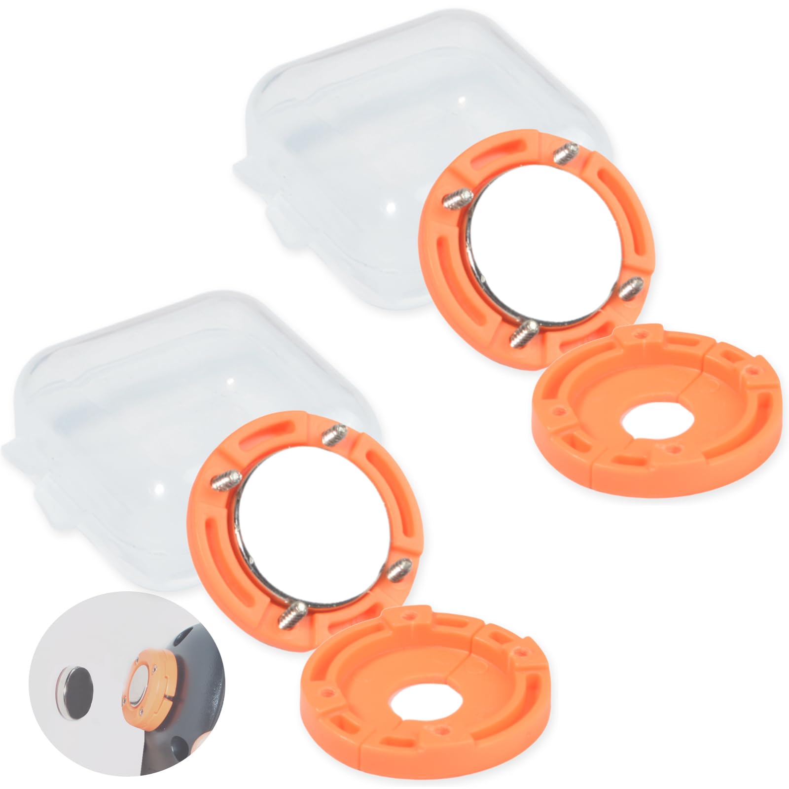 HYS Mobile Radio Mic Speaker Magnetic Holder Compatible for CB/VHF/UHF Two Way Radio Transceiver Scanner Microphone, 2 Pack (Orange) — image 1