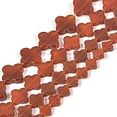 16mm Red Agate Four Leaf Clover Gemstome Loose Beads DIY Jewelry Making Beads 15 Inch