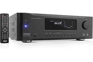 Pyle 5.2-Channel Hi-Fi Bluetooth Stereo Amplifier- 1000 Watt AV Home Speaker Subwoofer Sound Receiver with Radio, USB, RCA, HDMI, Mic In, Wireless Streaming, Supports 4K UHD TV, 3D, Blu-Ray - PT694BT