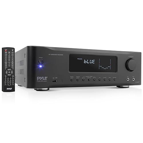 Pyle Hi-Fi Bluetooth Stereo Amplifier 1000 Watt AV Home  Theater Receiver w/ FM Radio, USB, RCA, Hi Def in, MIC IN, Wireless  Streaming,