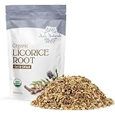 Halo Naturals Organic Licorice Root Cut &amp; Sifted, 4 Ounces (Glycyrrhiza glabra) USDA Certified | Resealable Pouch| Packaged in The USA