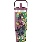 Demon Slayer Kimetsu No Yaiba Giyu Water Hashira Tumbler with Lid, 30 Oz Water Cup, Vacuum Insulated, Anime Water Bottle, Reusable Insulated Stainless Steel tumbler for Water, Iced Tea or Coffee