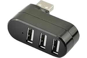 AYECEHI USB Port Splitter, USB 3 Port Compact Portable Rotatable HUB, USB Hub Dock [90°/180° Degree Rotatable] for PC Laptop Notebook and More - Black