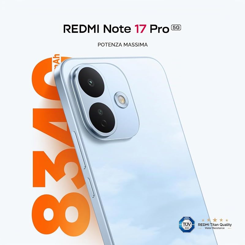 REDMI Note 17 Pro 5G, Smartphone 8+512GB, Black, Batteria da 8340 mAh
