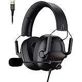 SENZER SG550 USB Pro Gaming Headset for PC - 7.1 Surround Sound - Memory Foam Ear Pads - Portable Folding Gaming Headphones w