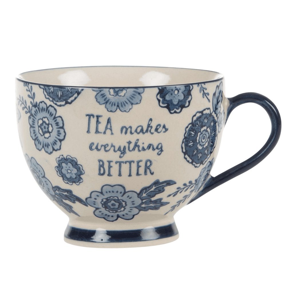Sass & Belle Blue Willow Floral Mug - Ceramic Coffee Mug Designed for Tea Coffee Or Daily Drinks Decorative Drinkware Gift Choice for Home Kitchens Thoughtful House Gifts for Her Him Mum