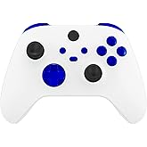 eXtremeRate Replacement Buttons for Xbox Core Wireless Controller, Chrome Blue Glossy Custom LB RB LT RT Bumpers Trigers Dpad ABXY Start Back Sync Share Keys Parts for Xbox Series X & S Controller