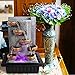 SereneLife Multi Tiered Desktop Electric Water Fountain Decor w/ LED - Indoor Outdoor Portable Tabletop Decorative Zen Meditation Waterfall Kit Includes Submersible Pump & 12V Adapter - SLTWF85LED