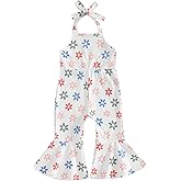 Arvbitana Toddler Kids Baby Girls Backless Suspenders Jumpsuit Bell Bottoms Pants Romper Summer Halter Overalls Flower Outfit