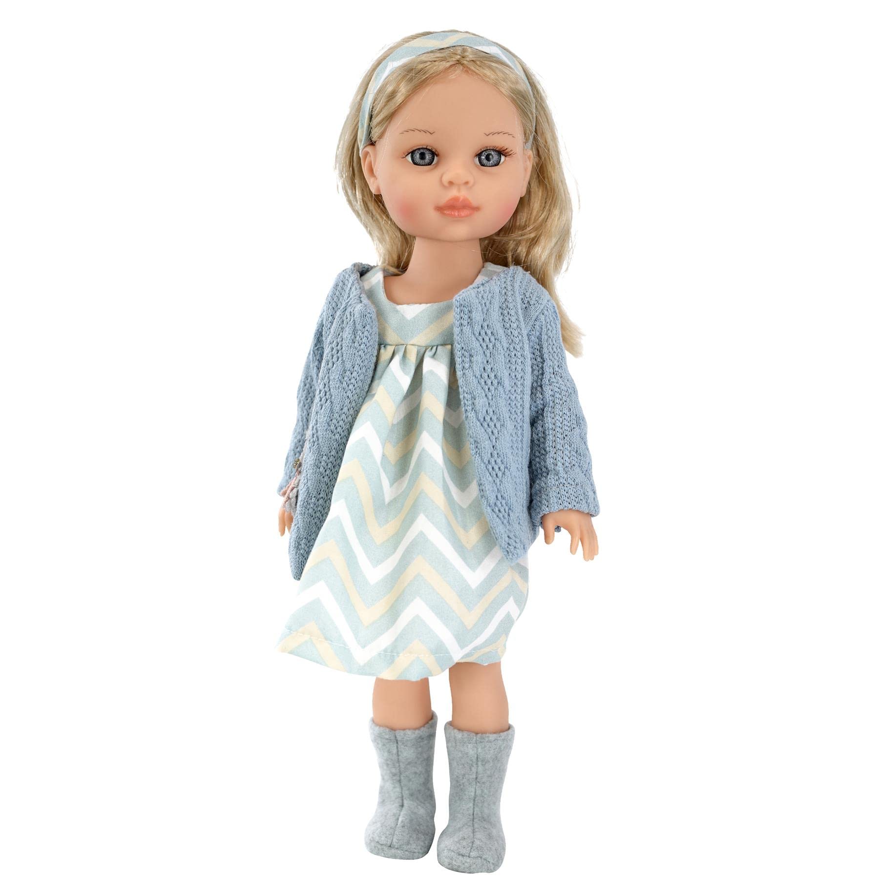 Bibi Doll 15" Fashion Doll Olivia Olsson in Blue Outfit with Rotating Head for Hair Styling - Realistic Dolls for Girls Boys - American Style Baby Play Doll - Boys & Girls Toys Age 3 and Above