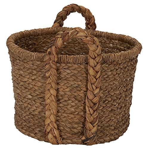 Household Essentials Large Wicker Floor Storage Basket with Braided