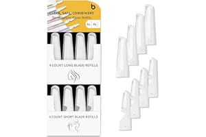 BULIMICA Dermaplane Razor Blades, Dermablade, Safe and Effective Removal Women Facial Peach Fuzz, Gentle Skin Exfoliation Blades, 4 Long and 4 Short Dermaplaning Blades