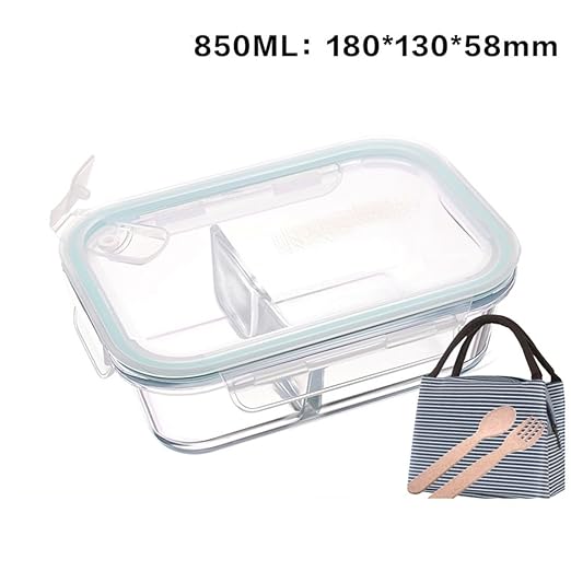 ZLLi Recipiente de vidrio, caja de almuerzo, horno de microondas ...