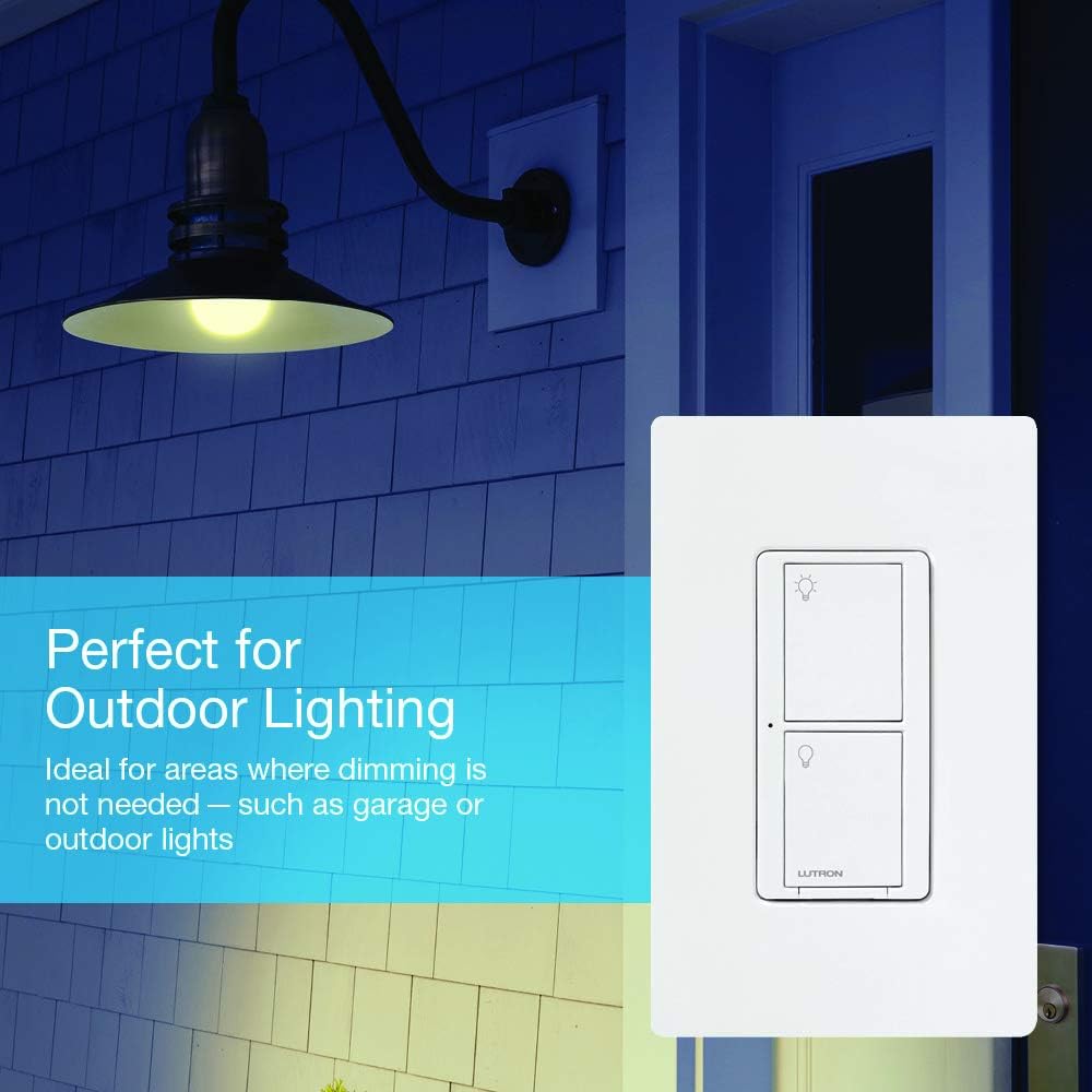 Lutron Caseta Smart Home Switch, Works with Alexa, Apple HomeKit, Google Assistant | 6-Amp, for Ceiling Fans, Exhaust Fans, LED Light Bulbs, Incandescent Bulbs and Halogen Bulbs | PD-6ANS-WH | White - - 
