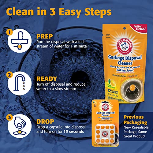 Arm & Hammer 12Count Sink Garbage Disposal Cleaner, Freshener