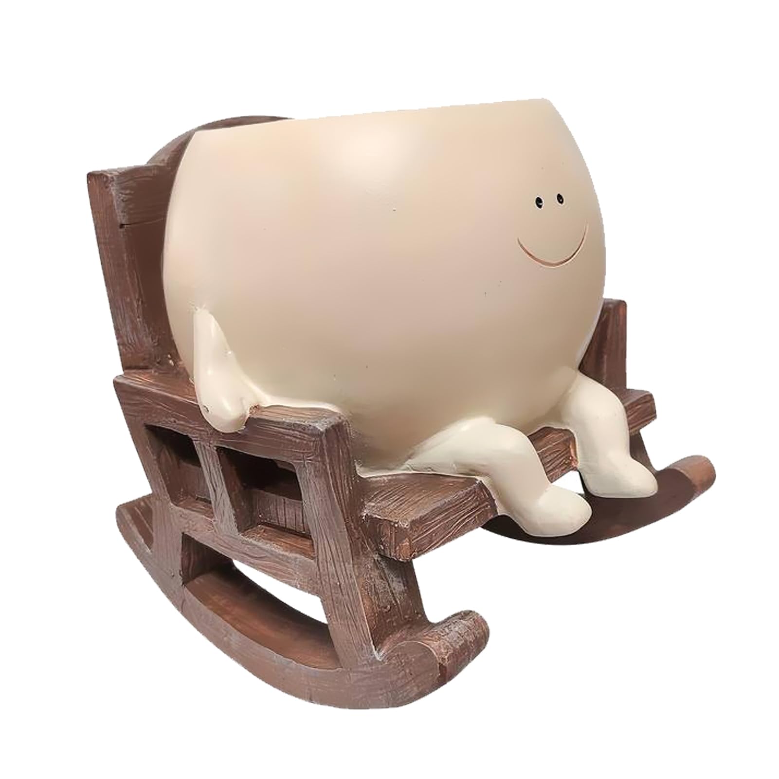 Smile Face Planter Pot, Cute Plant Pot Funny Planter, Creative Sit Rocking Chair Succulent Face Flower Pot, Decorative Resin Smily Face Planter Pot Indoor Outdoor Patio Decor Craft Ornament