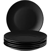 MIAMIO - Dinner Plates Set, Ceramic (Black, 10 Inch) - Modern Everyday Use | Ceramic coffee mugs for coffee, cappuccino and tea, Black, 10 Inch for everyday use - dishwasher safe at home every day