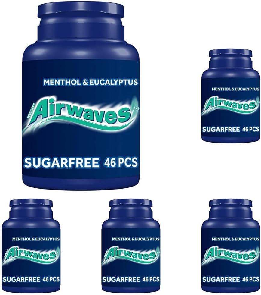 AirWaves Airwaves Sugar Free Chewing Gum Menthol Eucalyptus 46 Pieces Pack of 5
