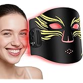 Anpor Red Light Therapy for Face, Valentines Day Gifts, Wireless Led Face Mask Light Therapy, Rechargeable 2000mAh Red Light Mask with 336 LED Chips, 4 Modes, Timer for Home Skincare (Black)