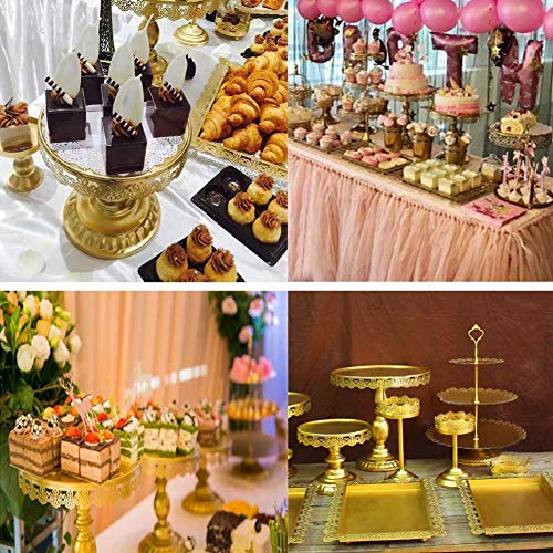 Set of 12 Pieces Cake Stands Iron Gold Cupcake Holder Fruits Dessert Display Plate for Baby Shower Wedding Birthday Party Celebration Home Decor Serving Platter