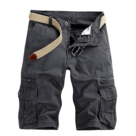 GreatestPAK Pants Pure Color Shorts Herren Outdoor Taschen Strand Arbeit Hosen Cargo Pant