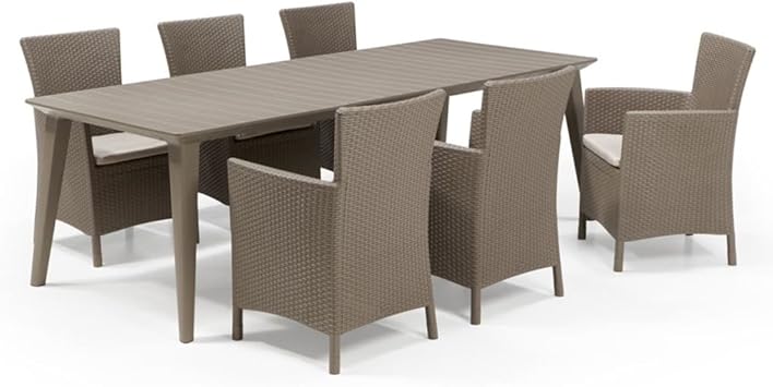 Allibert Mobilier De Jardin 7 Pieces Judy Cappuccino Ensemble