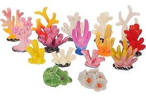 POPETPOP 16pcs Artificial Coral Plant Aquarium Decorations Non-Toxic Mini Coral Reef Ornament for Betta Fish