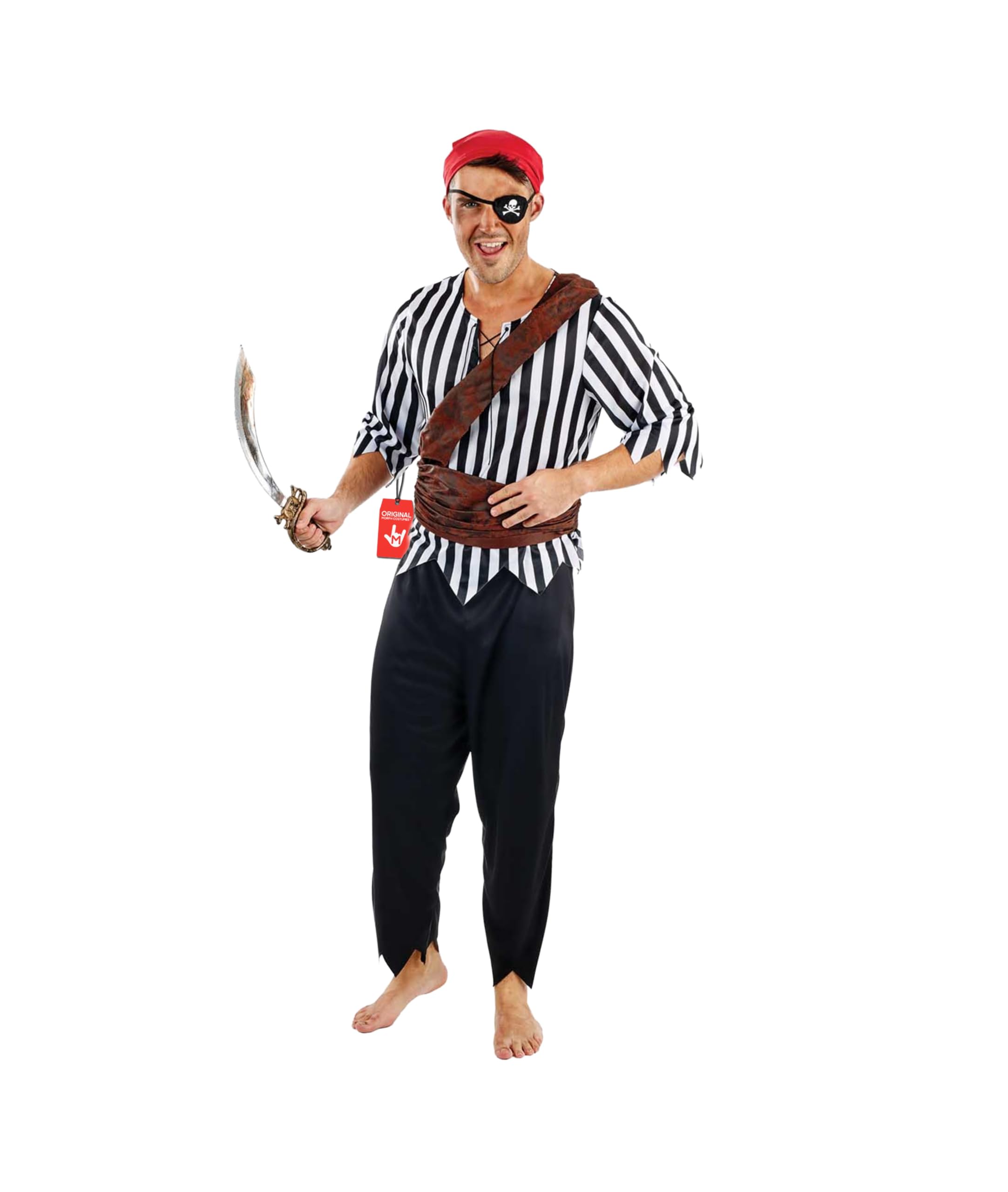 Fun Shack First Mate Pirate Costume for Men - Adult Men's Pirate Outfit - Halloween Dress Up Accessory, Medium