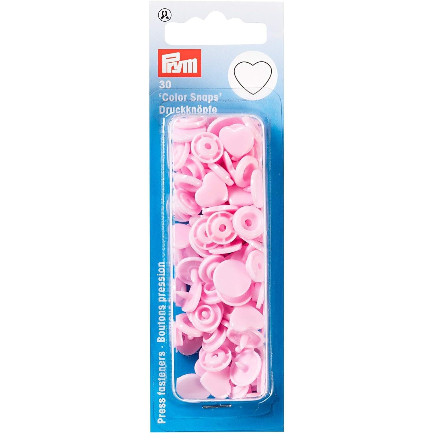 Prym Non-sew ColorSnaps Heart pale pink