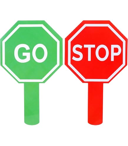 Amazon.com: Handheld Go/Stop Crosswalk Pole Warning Double-Sided