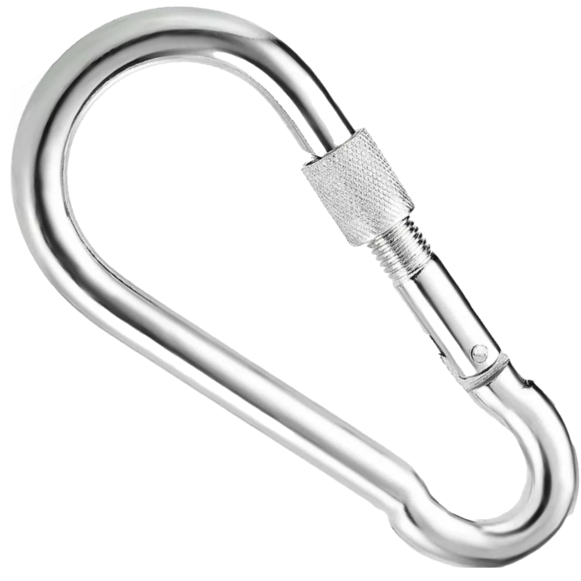 Steel Snap Hook With Screw Nut Length: 60mm (Pack of: 5) Carabiners Safe Lock Carabiner Clip Spring for Outdoor Hiking Camping Fishing Backpack DIYUK