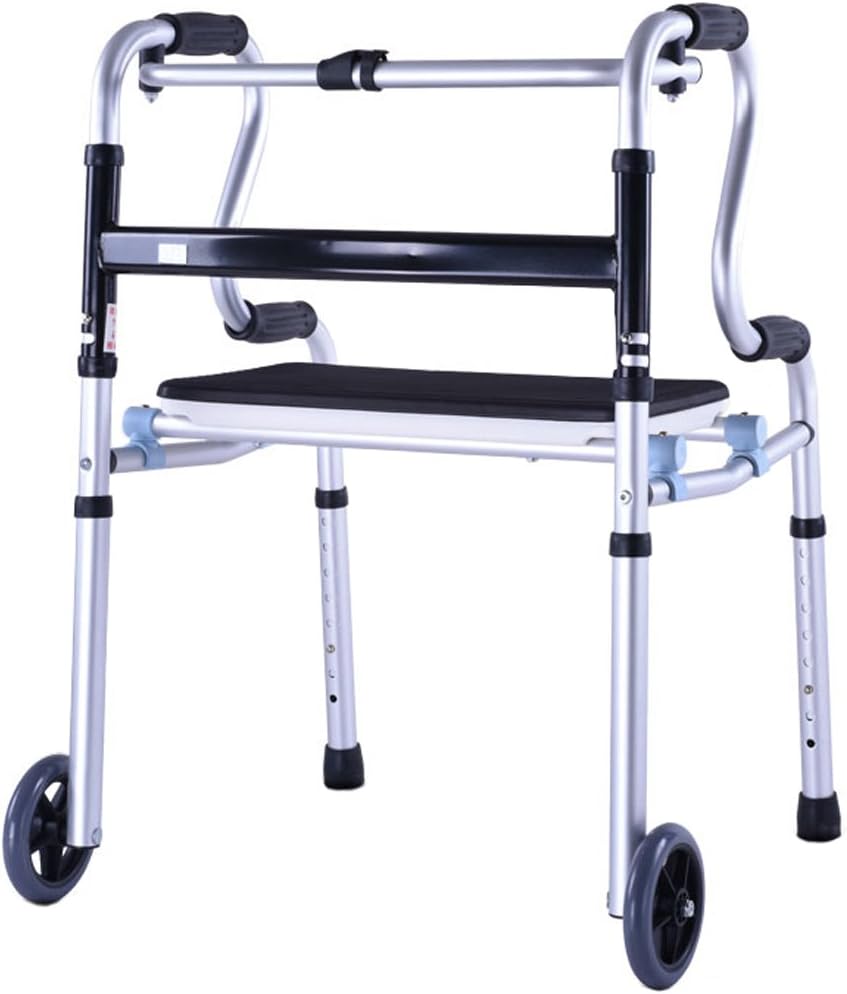 Acctrend 2 Wheel Folding Rollator Walker Aid with seat