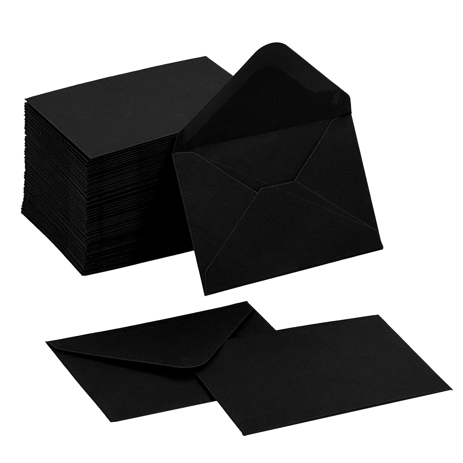 Photo 1 of 100 Pack Gift Card Envelopes 4 x 2.75" Mini Envelopes 120GSM Small Paper Business Gift Card Sleeves Bulk,Tiny Little Greeting Card Envelope Pockets for Invitation (Black)