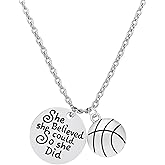 Sportybella Basketball Necklace - Non-tarnished Charm, Great Basketball Gift for Her