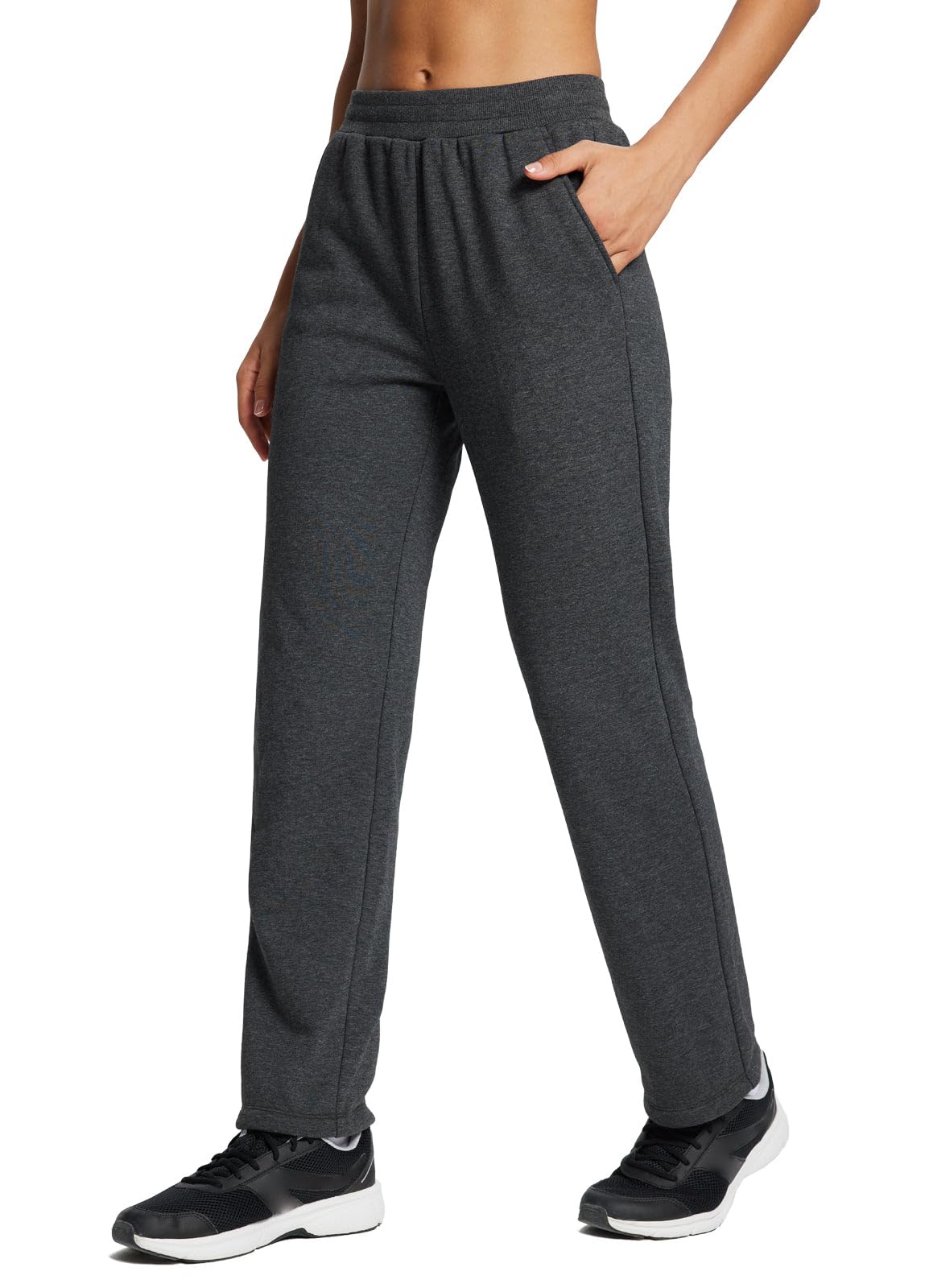 BALEAF Fleece Lined Pants Women Straight Leg Sweatpants Thermal Cotton ...
