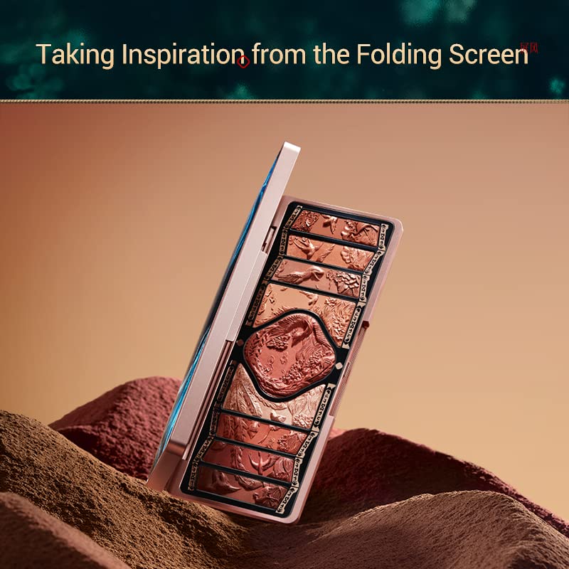 FLORASIS Floral Engraving Phoenix Makeup Palette Makeup Long Lasting Blendable Natural Eyeshadow Palette for Women (02 Retro Brown)