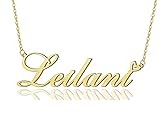 AOLO Leilani Heart Name Necklace 18k Gold Plated