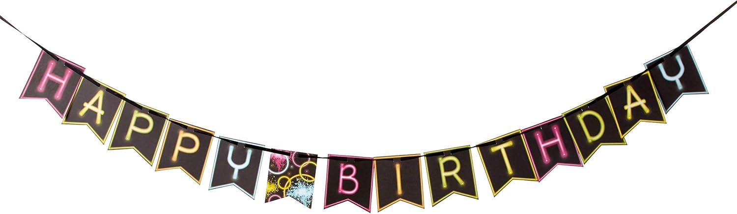 Amazon Com Shaped Ribbon Banner Happy Birthday One Size