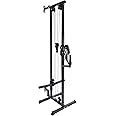 Fitvids Wall Mount Cable Station with Adjustable Dual Pulley System Pull Down Fitness Station