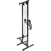 Signature Fitness Fitvids Wall Mount Cable Station with Adjustable Dual Pulley System Pull Down Fitness Station &ndash; Sports Training &ndash; M300 &ndash; Black