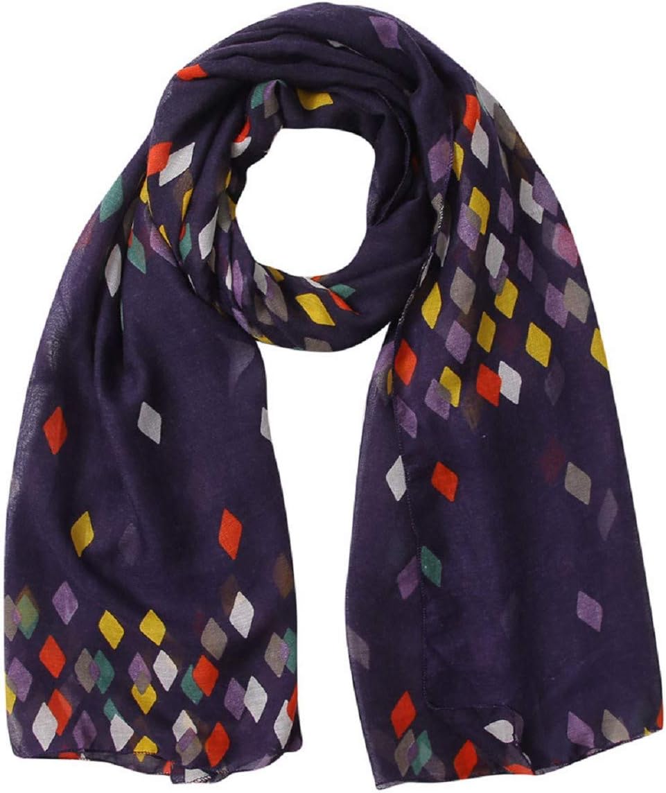 Tsmile Winter Geometric Print Shawl Colorful Yarn Long Large Soft Vacation Beach Wrap Scarf