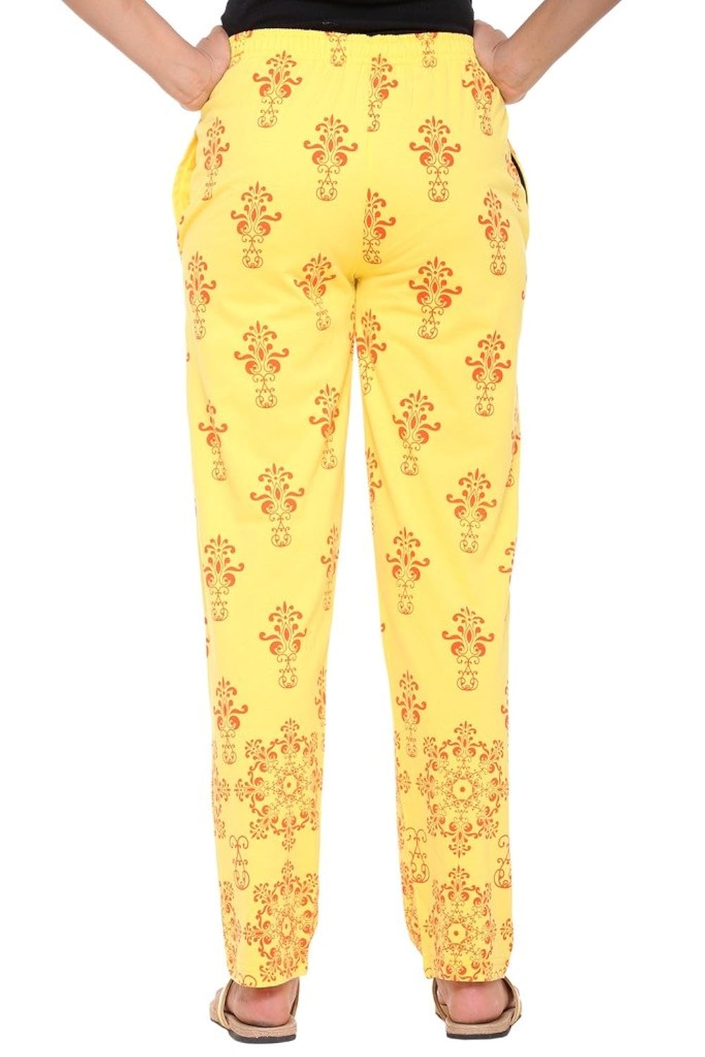 women's cotton blended printed lounge wear - track pants