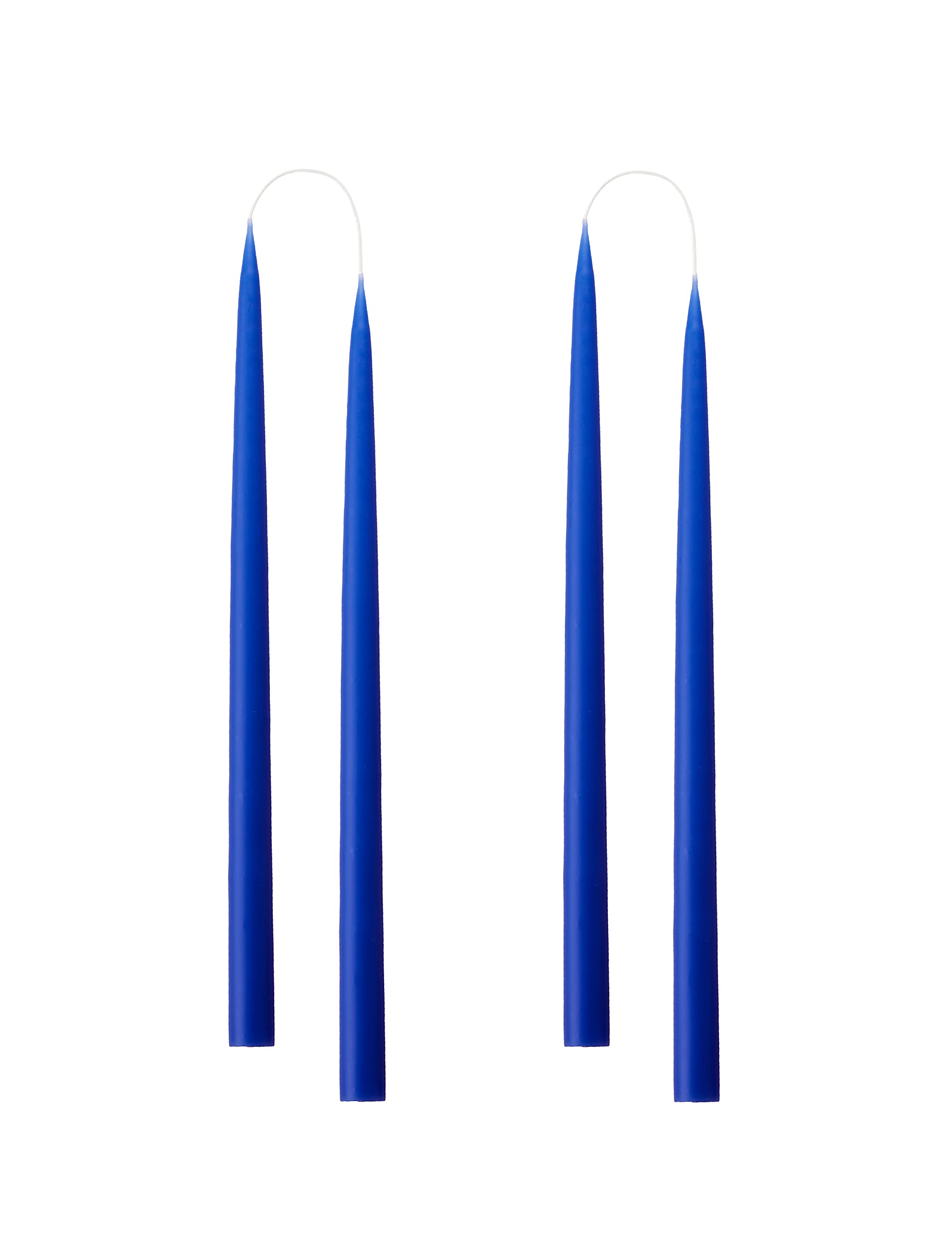 Kunstindustrien® Tapered Candles, Made in Denmark, 42 Colours Available, Dripless & Smokeless Dinner Candles, Candles Long Burning 15 Hours, Unscented Candle Gift Set, 4pcs. 2.2 x 35cm (Cobolt Blue)