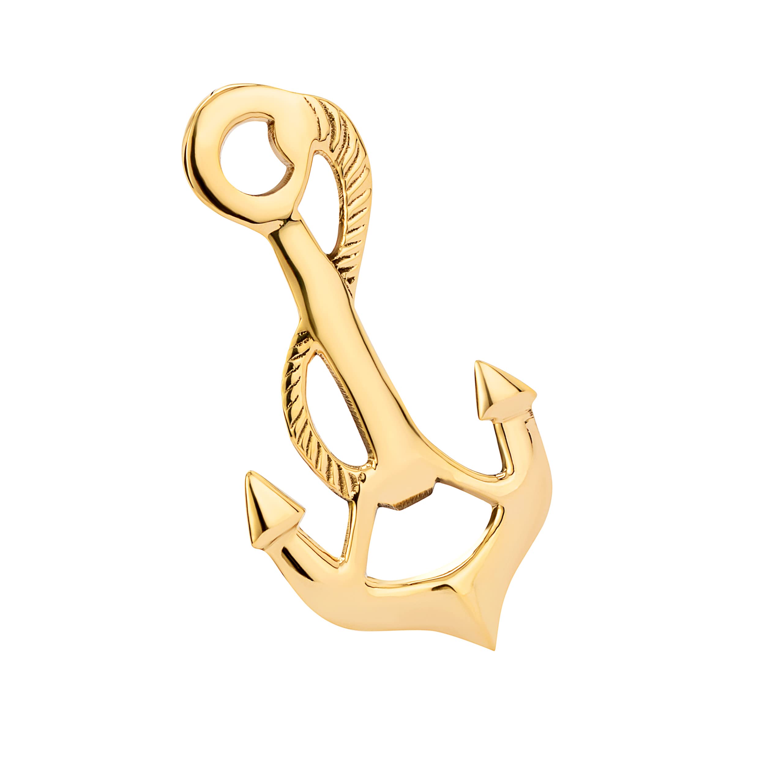 NKlaus Maritime Bottle Opener Anchor 12.5 x 7 cm Brass Gold Bottle Opener Beer Opener 11556