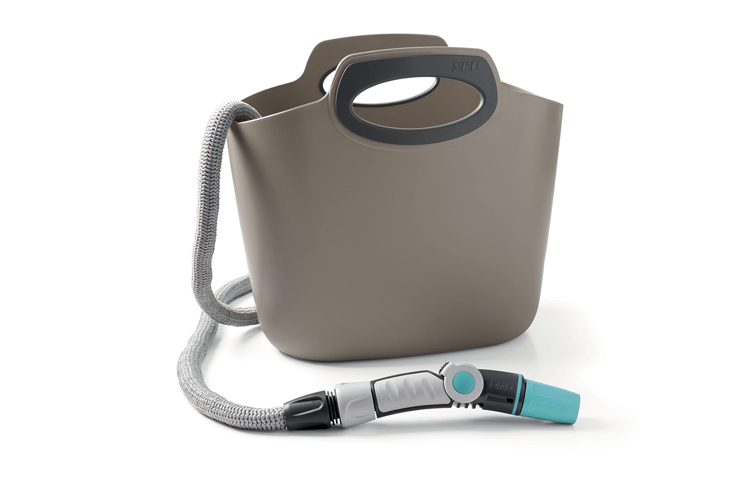 GF Garden - Aquapop 30M : Self-Extendable Hose, Ideal For Terraces and Balconies. Lightweight, Easy-To-Use, Stored in Practical Container, Grey