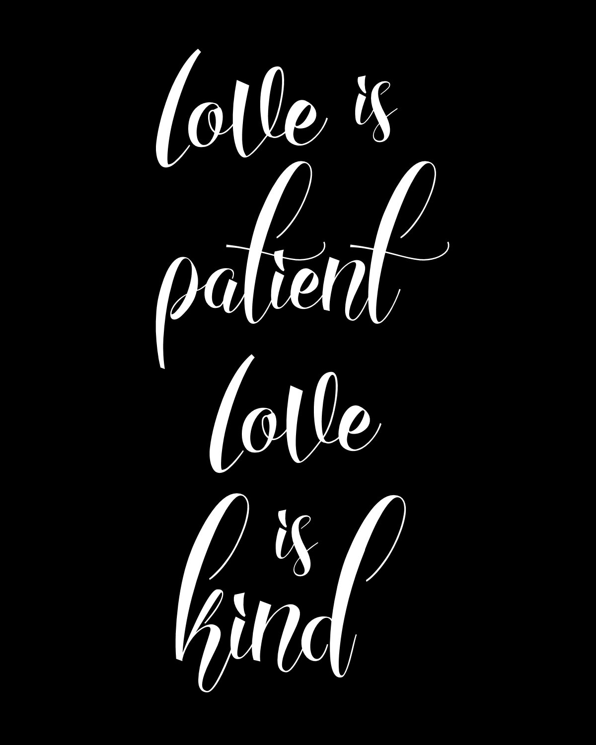 Amazon Com Love Is Patient Love Is Kind Art Print Housewarming Gift Modern Quote Wedding Gift Contemporary Art Home Decor Illustration Black White Art Pq852 Handmade