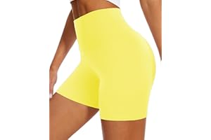 DHSO High Waisted Biker Shorts for Women-5" Tummy Control Fitness Athletic Workout Running Yoga Gym Shorts
